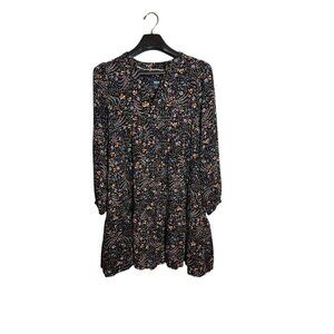 Maeve by anthropogie Floral Tunic Dress Womens Size Medium Lightweight V-Neck 3/